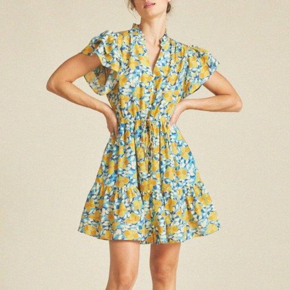 Trovata Birds of Paradis Iris Dress Sunfade Garland - Size Small NWT